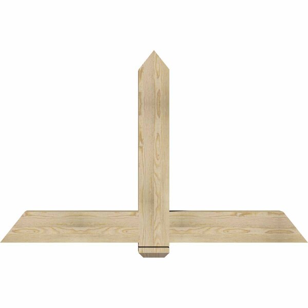 Ekena Millwork Eugene Rough Sawn Timber Gable Bracket, Douglas Fir, 60"W x 38"H x 6"D x 6"F, 15/12 Pitch GBW060X38X0606EUG00RDF - main